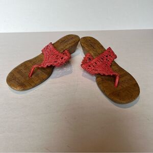 Dexflex Comfort Women's Sandals Size 9 Cork Tan/Pink
